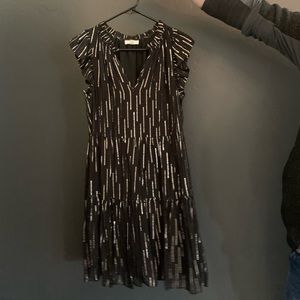 Beautiful black and metallic V-neck shift dress